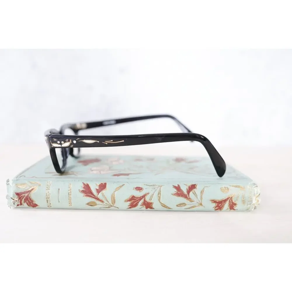 Vintage France Cateye Eyeglasses Frame Rockabilly pinup 1960s Rhinestone Retro
